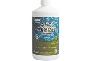 EDENEA - Anti Algues Piscine - Action Préventive Anti Eau Trouble - Algicide - Liquide - Bouteille 1 Litre - EDG Blanc