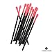 Fashion Base® 50 PCS Black Plastic Hand Red Disposable Eyelash Mini Brush Mascara Wands Makeup Women Makeup Set-Ball Shap