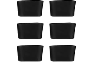 HOMSFOU Owalne nakładki na nogi krzeseł, wykonane z silikonu, 24 sztuki, nakładki na nogi krzeseł, ochrona podłogi, czarne, 20 x 40 mm