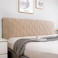 uyeoco Stretch Bed Headboard Slipcover,Solid Color Quilting Bed Head Cover, Dustproof Protector Cover For Bedroom Decor For Full Queen California Large King (Color : Brown, Size : 130cm)