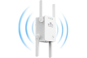 GUBBETT WLAN Verstärker 300 Mbit/s 2.4GHz, WiFi Repeater mit LAN anschluss, Abdeckung bis zu 200 m², Kompatibel mit Alexa, Allen Standard-Routern
