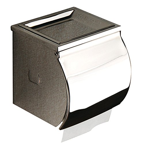 Kohars Toilettenpapierhalter Edelstahl, Wasserdicht, Wandhalterung, verchromt, mit Abdeckung und abnehmbarem Regal, Modernes Design, rostfrei, Badezimmer WC-Papier-Rolle, Wand montiert - 9