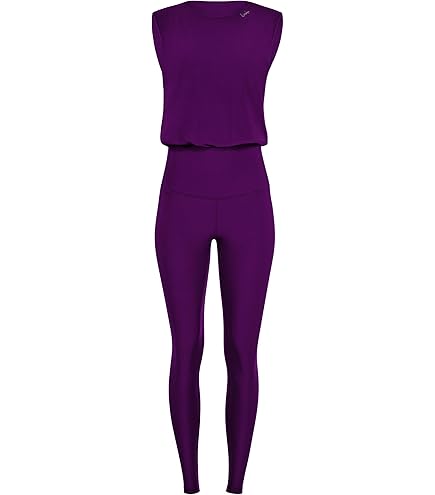 Winshape Dames Functional Comfort Jumpsuit JS102LSC, Comfort Style, Fitness Vrije Tijd Yoga Pilates, Donker Plum