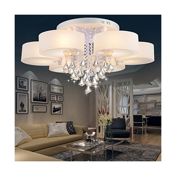 Lonfenner Crystal lamp Ceiling lamp Living Room lamp Modern Minimalist Bedroom lamp Crystal Ceiling lamp ALEC Circular Chandelier Ceiling Light - Image 8