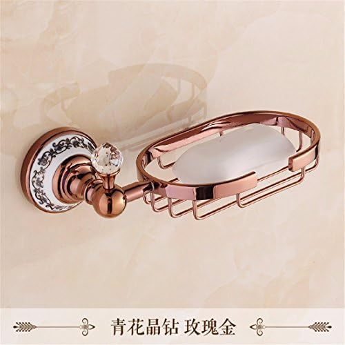 STAZSX Soap rack box metal pendant European-style bathroom soap dish, crystal diamond rose gold