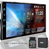 Großes Touchscreen Display mit HD Auflösung: 7 Zoll kapazitiver Touchscreen mit 1024x600 Pixel Auflösung - 16:9 Display Bildverhältnis I Multi-Touch-Screen mit Full-Glass Capacitive I Bluetooth Freisprecheinrichtung & Musikwiedergabe: Adressbuch Synchronisation & Musikstreaming über Ihr Smartphone I Internes & externes Mikrofon