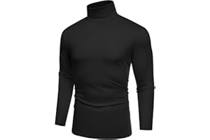 COOFANDY Rollkragenshirt Herren Longsleeve Rollkragenpullover Dünn Rolli Basic Unterziehrolli Slim Fit Langarmshirt Einfarbig