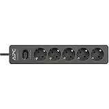 APC Surge Protector PME5B-GR Ciabatta Elettrica con Protezione da Sovratensione, Spina Schuko a 5 Ingressi, Commutabile, per 