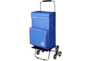 DECODEKO Carrito de la Compra Plegable de 50L con Compartimento Refrigerante, Carrito de Playa 6 Ruedas y Opción de 2 Ruedas, Carro Compra Ideal para Supermercado (6 Ruedas Azul)