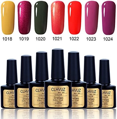 New Brand CLHVUZ Gel Polish Set UV Led Soak Off Nail Varnish Colors Collection Salon Beauty Nail Arts Kits Long Lasting Gel 7Pcs/set (SET1)