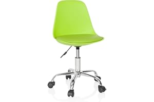 hjh OFFICE 742012 Silla Giratoria para Niños Fancy II Piel sintética Verde, Sillas de Escritorio Infantiles, Ajustable en Altura, Silla Juvenil