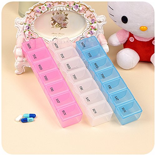 TOOGOO(R) 1 Stueck 7 Tage Woechentlich Box Organizer Case Faecher Medizin Vitamin Lagerung Reisen - 6