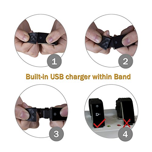 Sport Smart Armband Aktivitätstracker mit Schrittzähler, Pulsmesser, Schlafanalyse, Fitness Tracker für Android Smartphone und iPhone, von AGPTEK SW01, Schwarz - 5