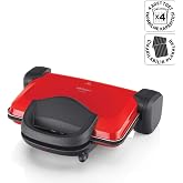 Arzum AR2007 Sultane 1800W 4 Dilim Kapasiteli Izgara ve Tost Makinesi, 180 Derece A&ccedil;ılır G&ouml;vde, Kırmızı