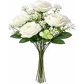 12FOR COLLECTION 1 Bunch Artificial Rose Flower (ONLY Flower -Without Vase Pot) for Home Decor, Office, Bedroom, Balcony, Liv
