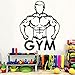 Produktbild ljradj Bunte Gym Wandaufkleber Moderne Innen Tapete Kunst Wanddekoration Für Fitnessraum Vinyl Aufkleber Aufkleber Wandbild gelb L 42 cm X 52 cm