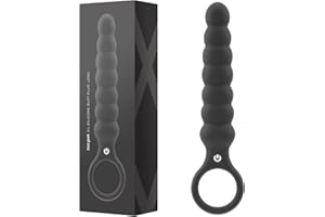 bed geek - Plug Anal Vibrador de Silicona - Varilla de Placer de Silicona para Adultos - 20 Sensacionales Ajustes de Vibración - Dispositivo Estriado con Protuberancias y Bultos