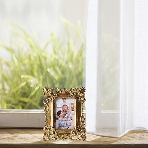 Giftgarden Bilderrahmen 10×15 barock antik viereckig golden Geschenke Freunde - 4
