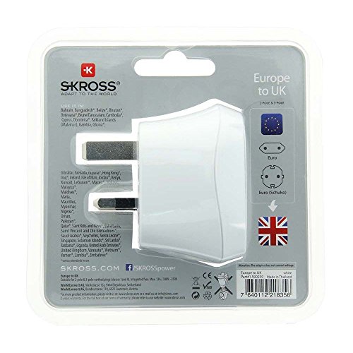 SKROSS® Country Adapter Europe to UK: Reiseadapter für Reisen aus Europa in Länder, die den britischen Standard verwenden - 7