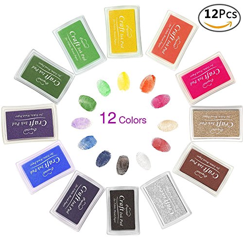 Book's Cover of Coussins Encreurs Vaxiuja Tampon Encreur Encre Empreinte Digitale Tampon Encreur Mariage 12 Couleurs Bon Cadeau Pour les Enfants