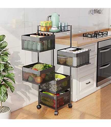 Fruitetagère Afneembaar Fruitrek Fruitmand Fruitschaal Groenterek Keukenopbergmand Broodmand Snackmand Zwart