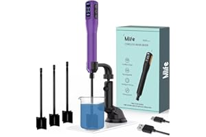 Mlife Mezclador de Resina Mejorado, Agitador Eléctrico de Resina Epoxi, Mezclador de Pintura y Mezclador Temporizado de Resina Epoxi para Resina Epoxi, Mezclado de Silicona, Moldes de Resina(Morado)