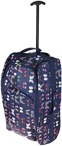 Hand Luggage Cabin Bag Trolley with Wheels Flight Bags Suit Case for Easyjet, Ryanair, British Airways, Virgin, FlyBe, Jet 2 and Many others Airlines or Travel … B073196S6L (Butterfly Blue)