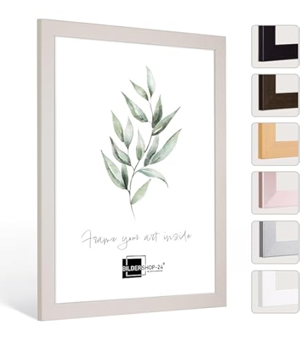 Clamaro 'COLLAGE' Picture Frame Square 42x42 Handmade | White Matt | Modern Angular Frame Made From MDF Wood With Acrylic Glass Pane, Back Board And Metal Hanger (horizontal And Vertical - View #7