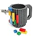 Produktbild VANUODA Build on Brick Mug, Building Blocks Tasse Puzzle Becher, Ostern Geschenk Idee (Grau)