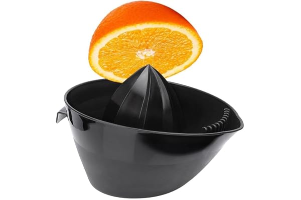 Vilde citronpress, citruspress, fruktjuicepress, manuellt handdriven för stora frukter, grapefrukt, apelsiner, svart med avlo