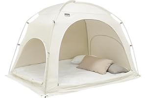 DDASUMI Stoff-Zelt für den Innenbereich, Privatsphäre, Spielzelt auf dem Bett für warmes und gemütliches Schlafzelt, bodenloses Zelt, Baumwoll-Zelt, S-PE-Stange, waschbare Zelte