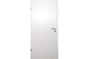 HORI® Zimmertür Komplettset I CPL Weißlack I Zarge und Türdrücker I Röhrenspanmittellage I ohne Lichtausschnitt I Buntbartschloss I DIN Rechts I Breite: 860 I Wandstärke: 160 mm