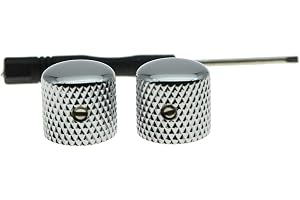 kaish set med 2 kvalitet krom metall telecaster gitarr koppling knappar bas knapp med sats skruv