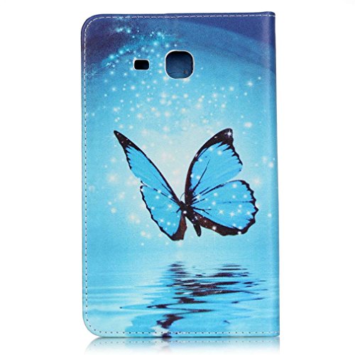 SZHTSWU Kunstleder Tasche für Samsung Galaxy Tab A 7.0 (2016) Tablette, Farbmalerei Serie PU Leder Tablette Tasche Hülle Schutzhülle Flip Wallet Case Ledertaschemit Kartenfächern und Ständerfunktion für Samsung Galaxy Tab A 7.0 SM-T280/SM-T285 Wi-Fi (2016) Tablet-PC (Mondlicht Schmetterling 10) - 3