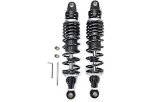 Hegeiisy 360mm 14.17 Zoll 7mm Feder Universal Motorrad Stoßdämpfer Hinterradaufhängung ATV Quad Scooter Dirt Bike Einstellbare aufblasbare Luftdämpfung Schwarz