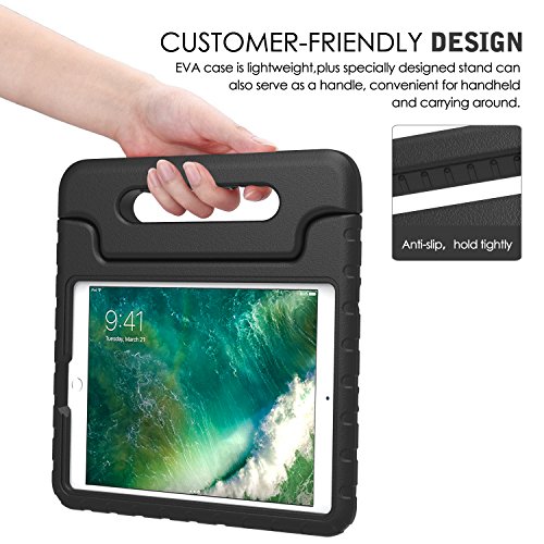 MoKo Hülle für Neu iPad 9.7 Zoll 2017 – Superleicht EVA Stoßfest Kinderfreundlich Kinder Schutzhülle mit umwandelbarer Handgriff Handle und Standfunktion für Apple New iPad 2017 9.7 Zoll / iPad Air / iPad Air 2 Tablet, Schwarz - 7