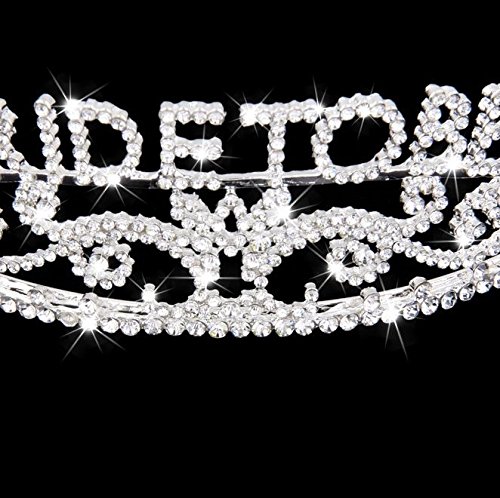 Veewon Hübsche Strass Sparkly Braut zu sein Tiara-Krone Bachelorette Party Exquisite Stirnband Kämme Pin Hochzeit Brautparty Partydekoration - 2