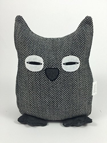 Türstopper Eule Türsack dekorativ Stopper Stoffsack Stoff Türdämpder Shabby Chic Schwarz