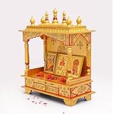 Golden Wooden Hand Painted Temple for Home