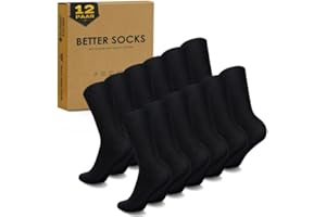 EKSHER Chaussettes (Lot de 12) - Classiques Noires Blanches, Chaussette Homme Femme d'Affaires, Chaussettes en Coton pour Hommes Adaptées au Travail et aux Tenues Décontractées