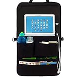 Niños contentos = padres más contentos: protege la parte trasera del asiento de la suciedad y podrás viajar tranquilamente, sin que se aburran y sin tener que parar constantemente. Se instala en un segundo y en él se puede guardar todo lo que tu hijo necesita tener al alcance de su mano. Ahora es más fácil que nunca tener a tu hijo contento y ocupado en el coche