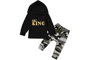 Sensail Ensembles Pull de Sport Camouflage pour Enfants Shirt à Manches Longues Lettre à Capuche Chemise Confortable imprimé Pantalon Deux pièces