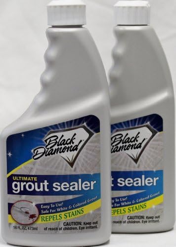 Black Diamond Ultimate Grout Sealer Set of 2 Pts - Seals Out Stains, for Ceramic, Porcelain &amp; Marble Tile. White or Colored Grout, Sanded or Un-sanded. 16oz by Get Cleaners