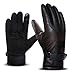 Produktbild touch screen handschuhe leder herren fleece gefütterte wasserfeste warme winter thermische handschuhe winddicht dicke rutschfeste texting handschuhe motorrad fahren outdoor-mode-kaffee