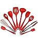 Produktbild 10 Stück Silikon Non-Stick Küchenutensilien Set, Hitzebeständige Non Scratch Kochen & Backen Werkzeuge (red)