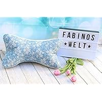 Wunschname Leseknochen Nackenstütze Nackenrolle Buchstütze Relaxing Neck Pillow Tabletstütze Lagerungskissen blau
