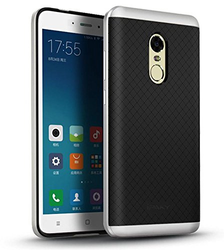 Xiaomi Redmi Note 4X Funda  Ipaky Protecci  n interna TPU Flexible  Ultra Resistente  Marco Exterior R  gido PC efecto Metal  Anti Golpes  Carcasa H  brida Bumper Redmi Note 4X - Plata