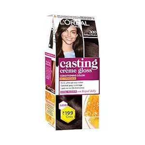 LOreal Paris Casting Creame Gloss Small Pack Temporary Hair Color, 300 Darkest Brown, 45G
