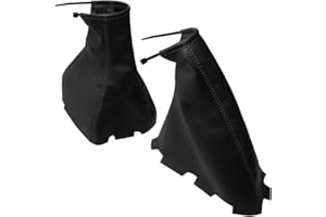 AERZETIX: Schaltsack schaltmanschette + Handbremssack kunstleder schwarz mit schwarz nähten