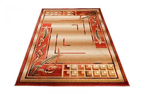 TEPPICH KLASSISCH SEHR BUNT wunderschöne Muster PERFEKT INS WOHNZIMMER in Rot/Terrakotta (70 cm x 140 cm) - 8